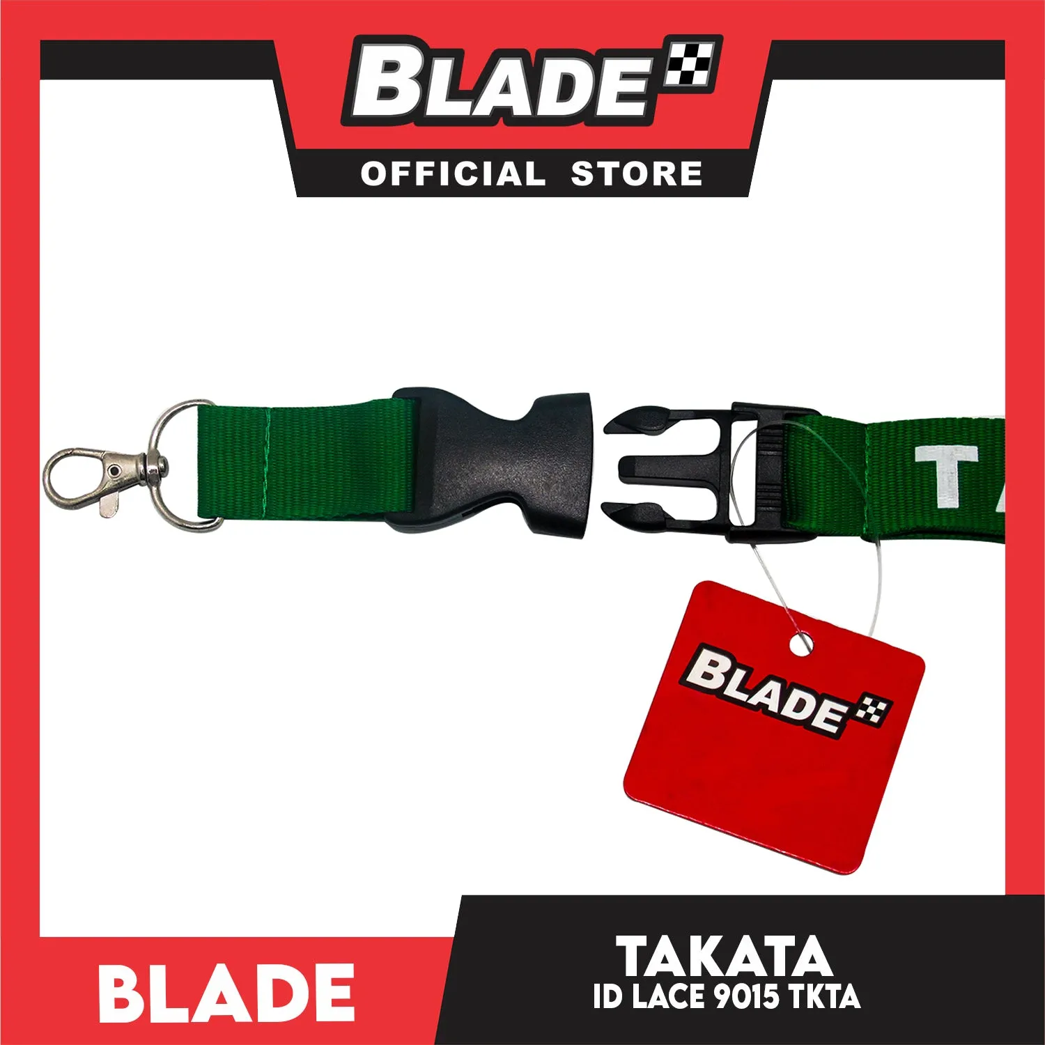 Blade ID Lace Takata Car Accessory Fabric Lanyard Neck Strap Detachable Clip 9015 (Green)