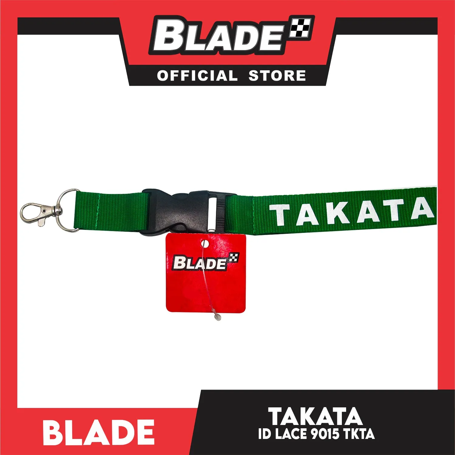 Blade ID Lace Takata Car Accessory Fabric Lanyard Neck Strap Detachable Clip 9015 (Green)