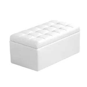 Blanket Box Storage Ottoman PU Leather Fabric Chest Toy Clothes Foot Stool Bed