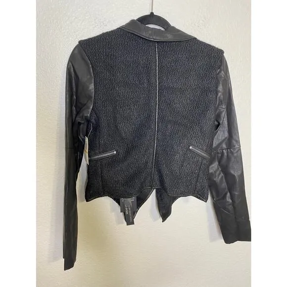 BLANKNYC Sofa King Wool Faux Leather Jacket S