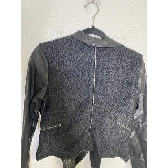 BLANKNYC Sofa King Wool Faux Leather Jacket S