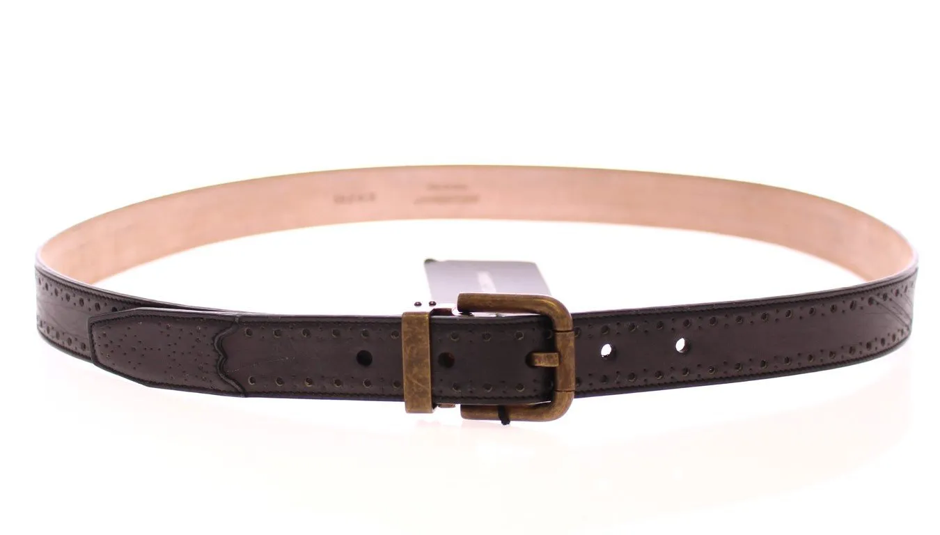 Blue Leather Logo Belt