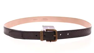 Blue Leather Logo Belt
