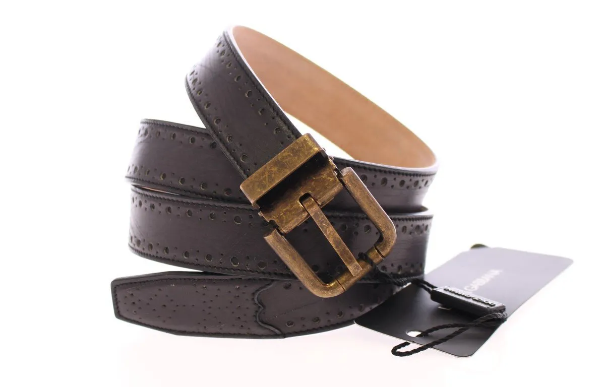 Blue Leather Logo Belt
