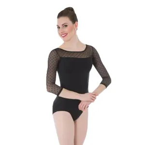 Body Wrappers Dotted 3/4 Sleeve Dance Leotard - P1042 - Womens