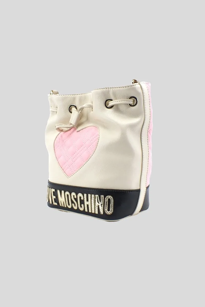 Borsa Pu Avorio   Quilt. Rosa   Pu Nero