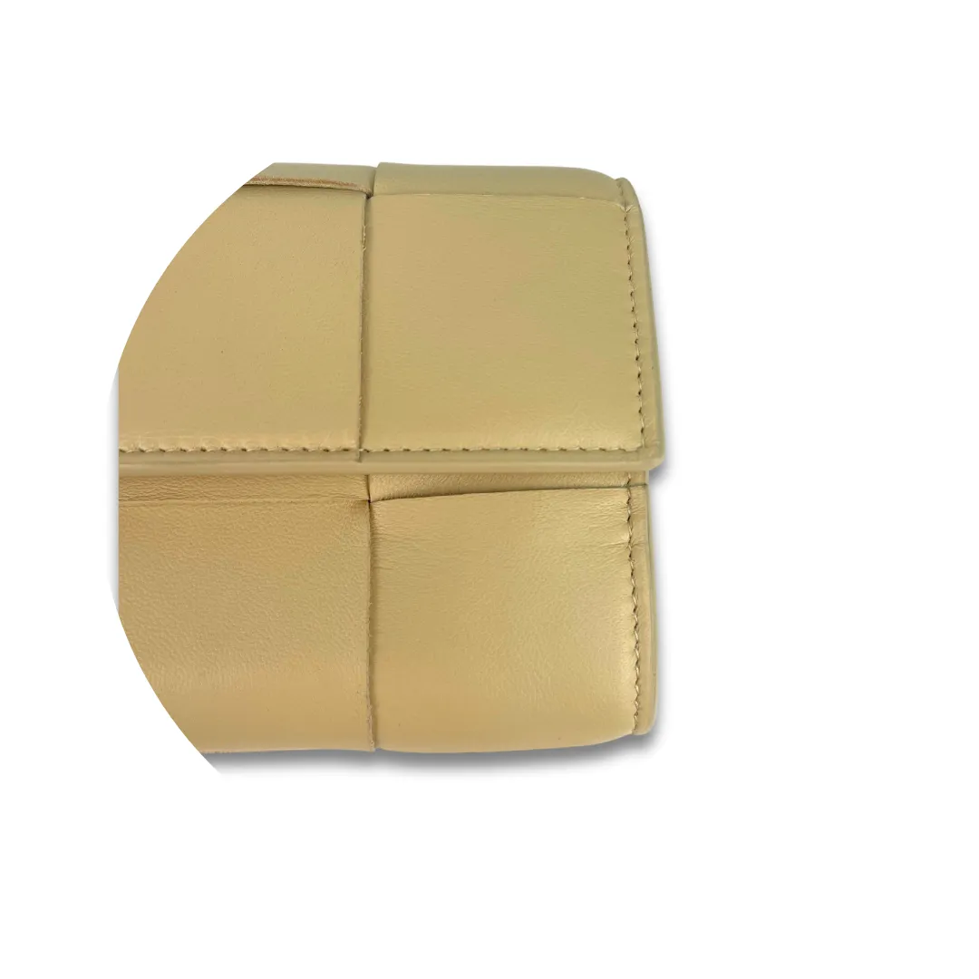 Bottega Veneta Beige Cassette Flap Wallet