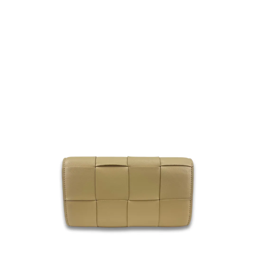 Bottega Veneta Beige Cassette Flap Wallet