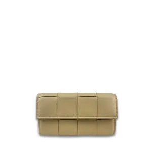 Bottega Veneta Beige Cassette Flap Wallet