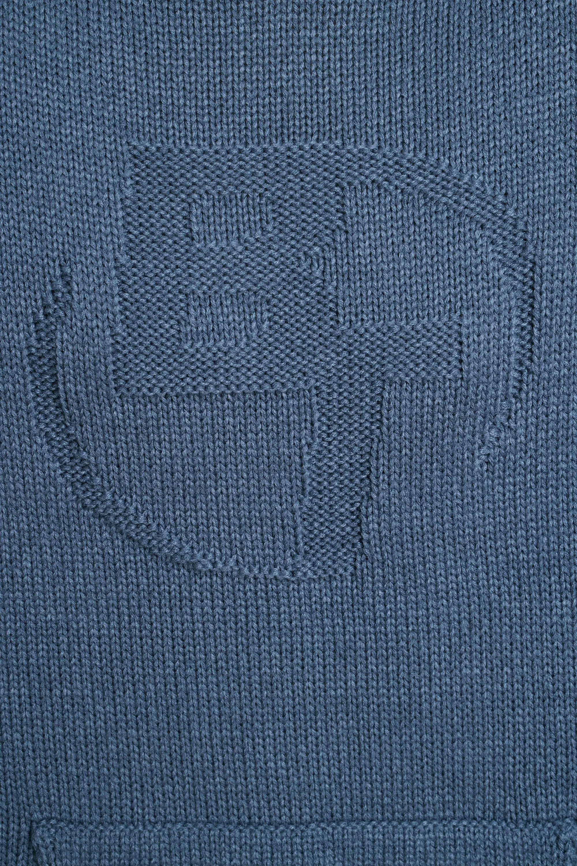Boyfriend - Oversized Chunky Knit Hoodie in Washed Navy