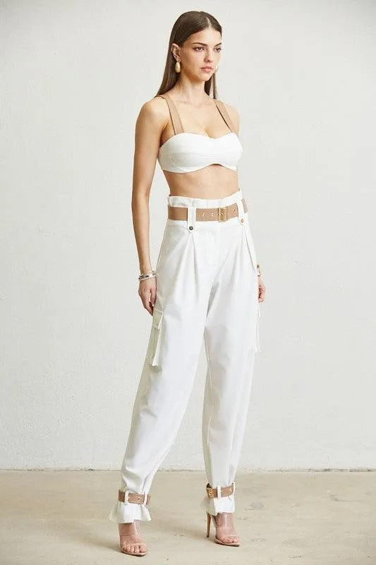 BRA TOP WITH DETAIL PANT SET