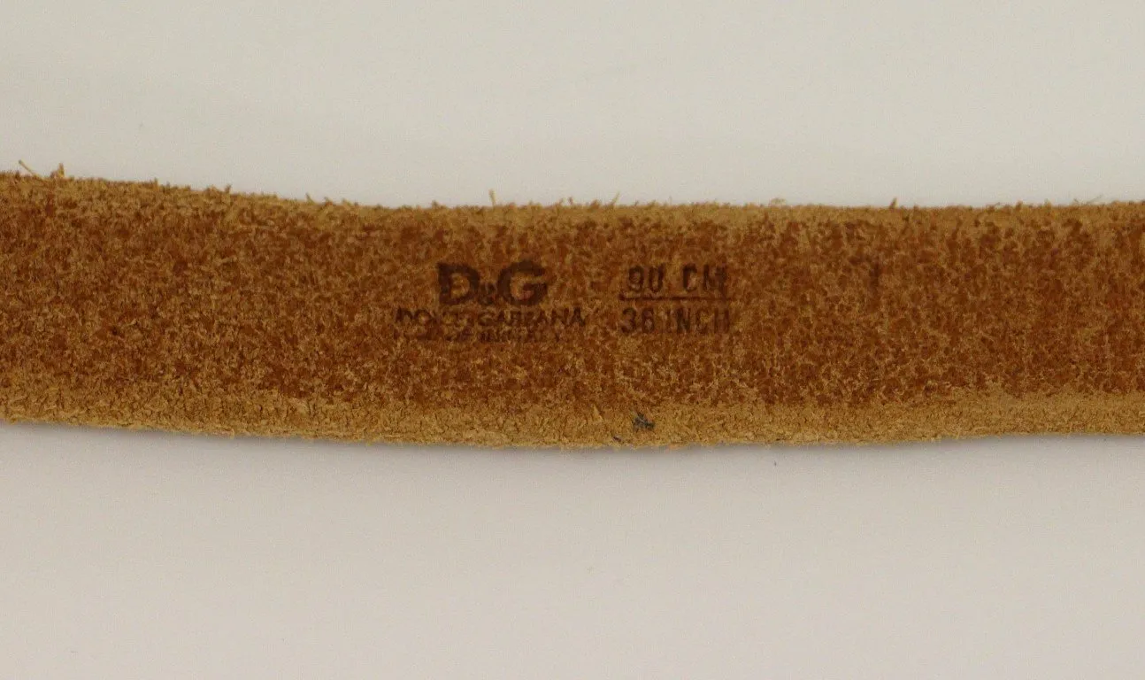 Brown Leather Logo Belt