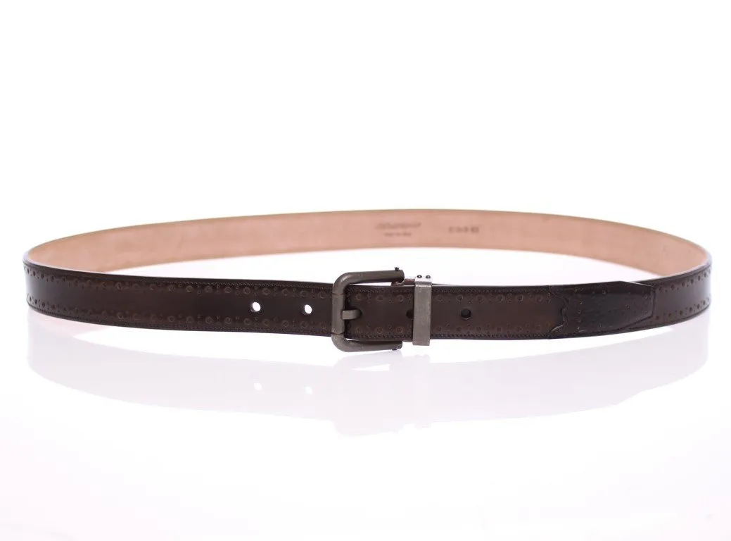 Brown Leather Logo Belt