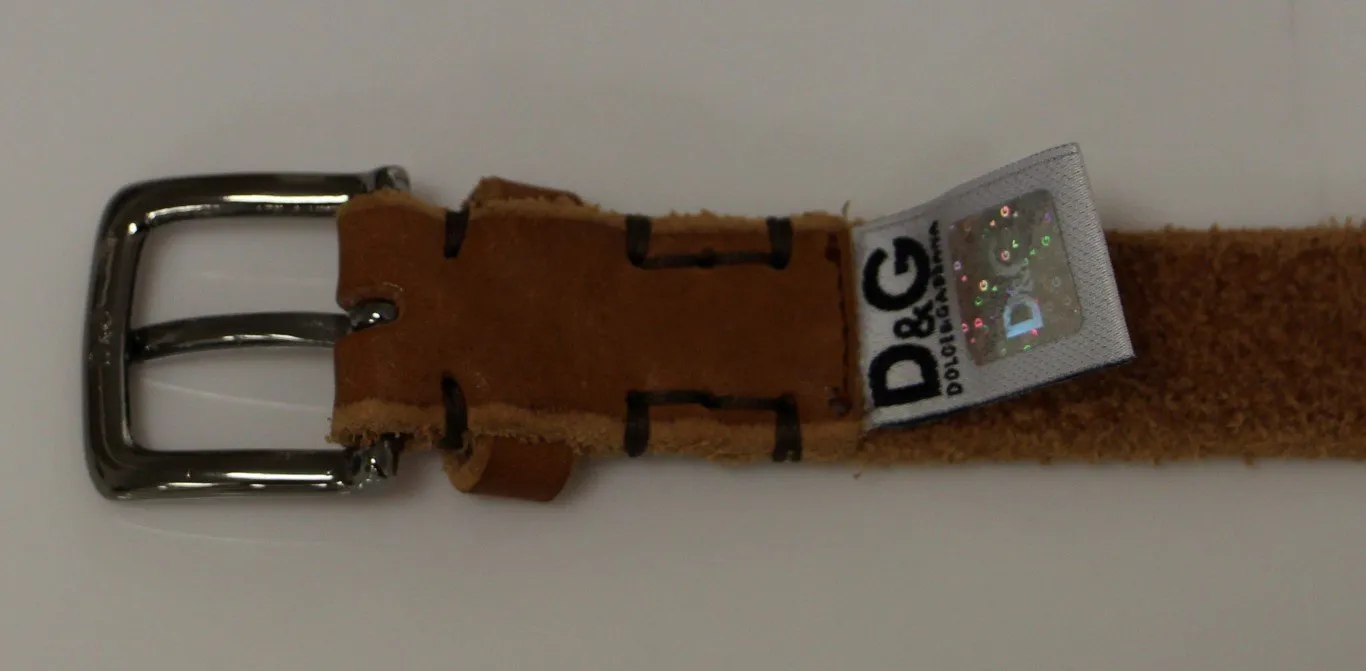 Brown Leather Logo Belt