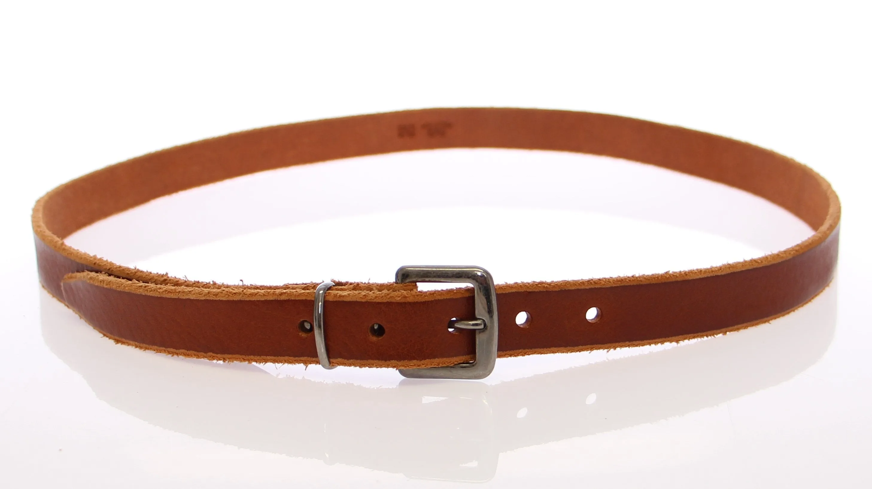 Brown Leather Logo Belt