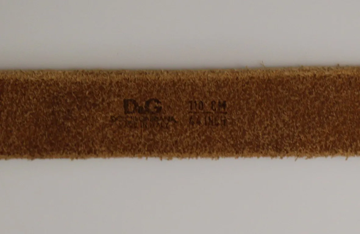 Brown Leather Logo Belt