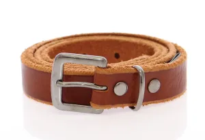 Brown Leather Logo Belt