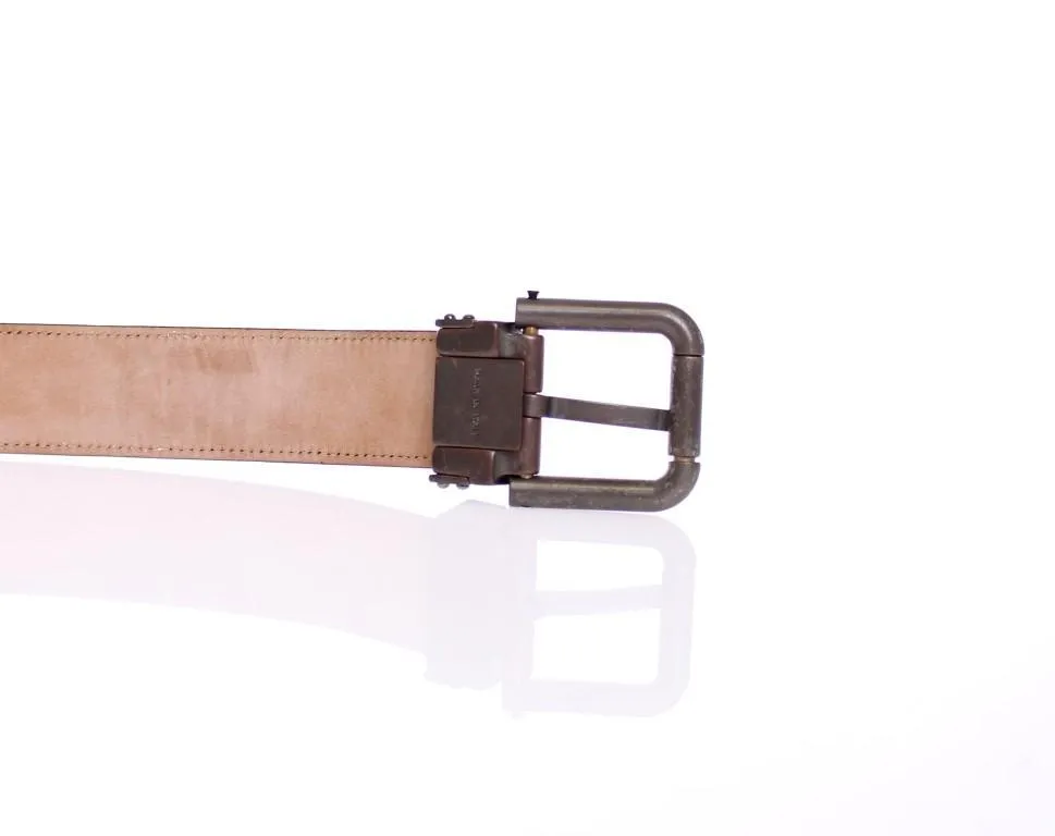 Brown Leather Logo Belt
