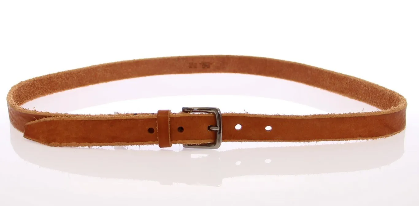 Brown Leather Logo Belt
