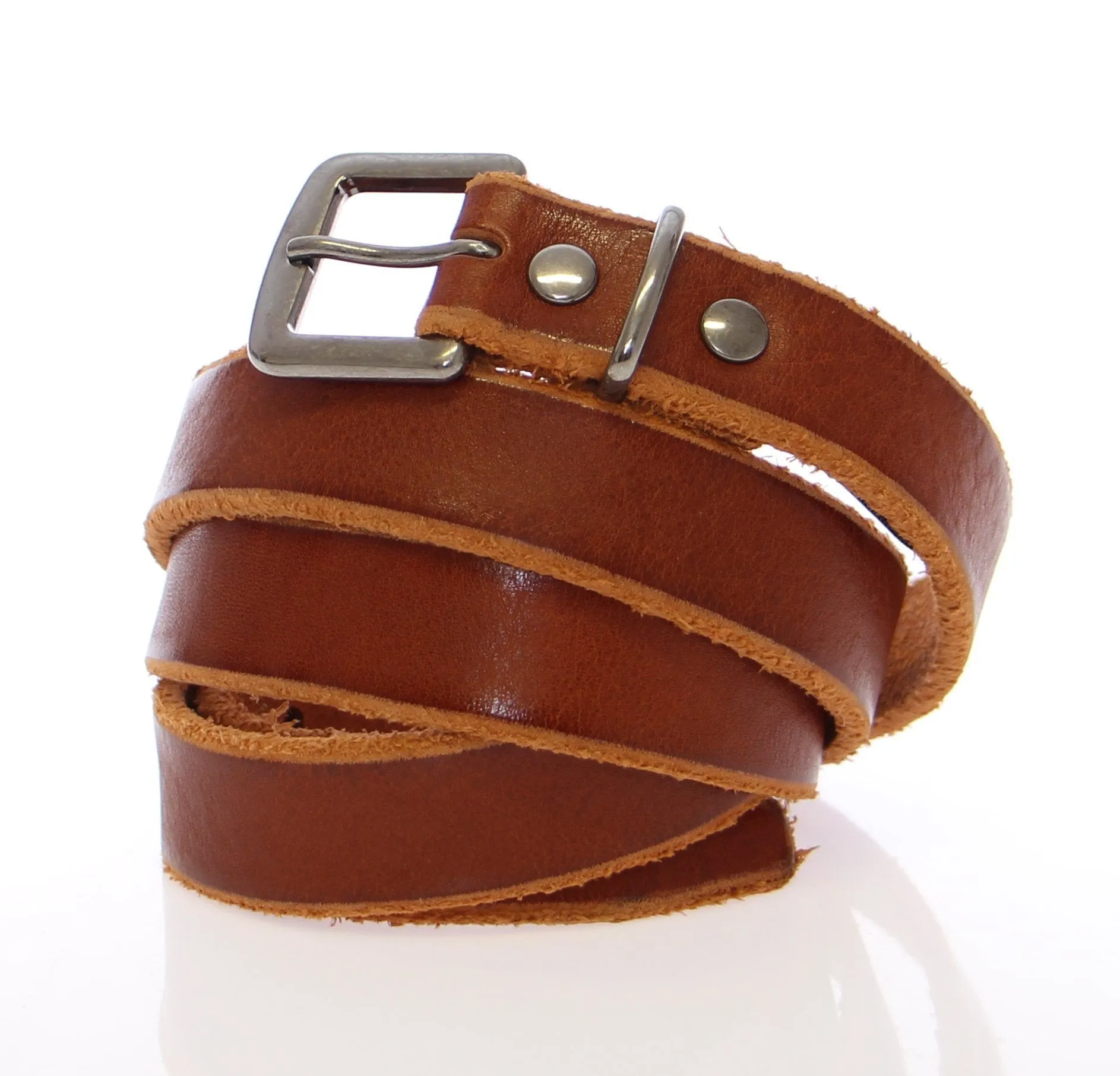 Brown Leather Logo Belt
