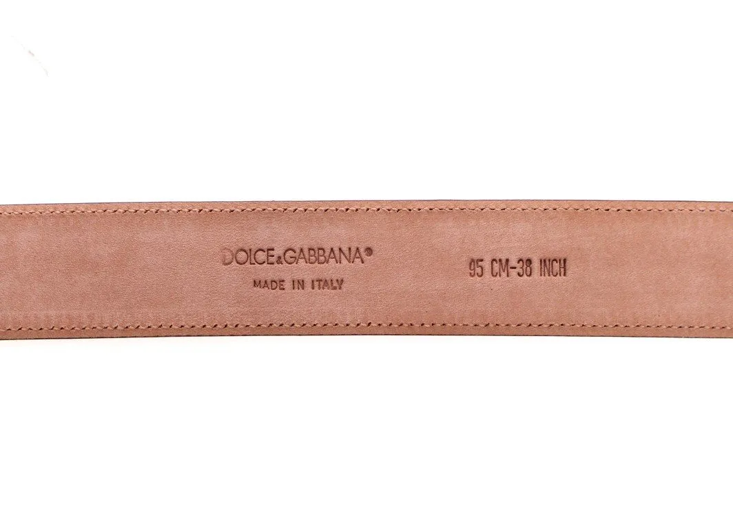 Brown Leather Logo Belt