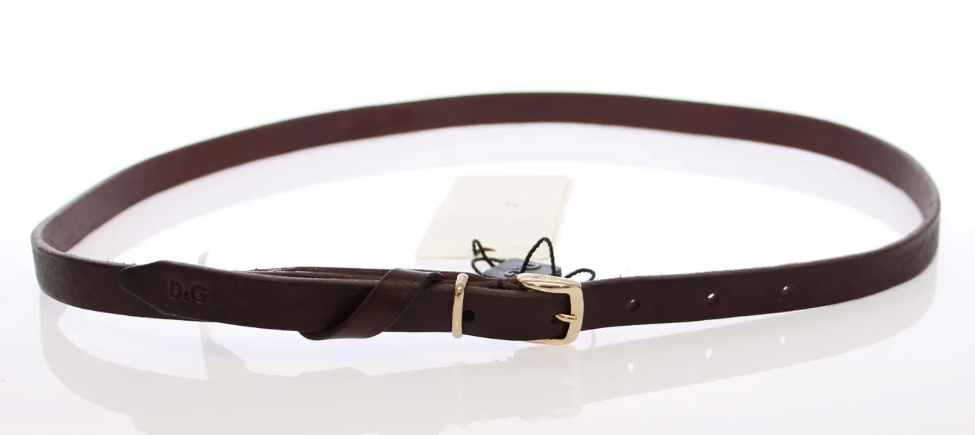 Brown Leather Logo Belt