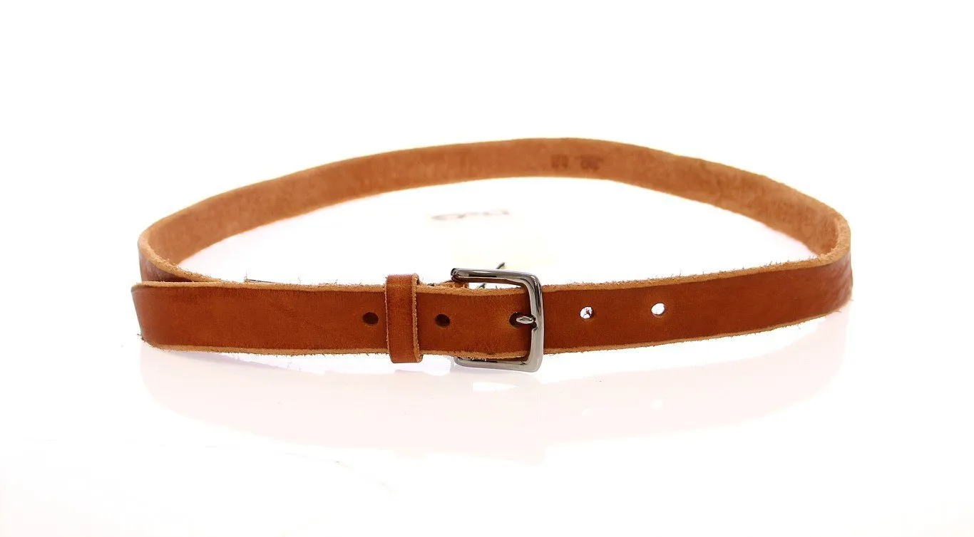 Brown Leather Logo Belt