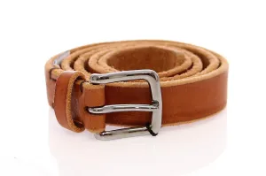 Brown Leather Logo Belt