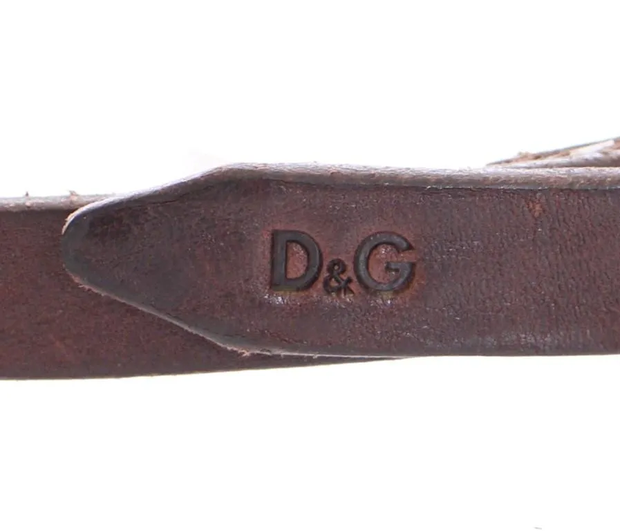 Brown Leather Logo Belt