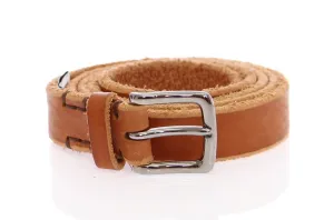 Brown Leather Logo Belt