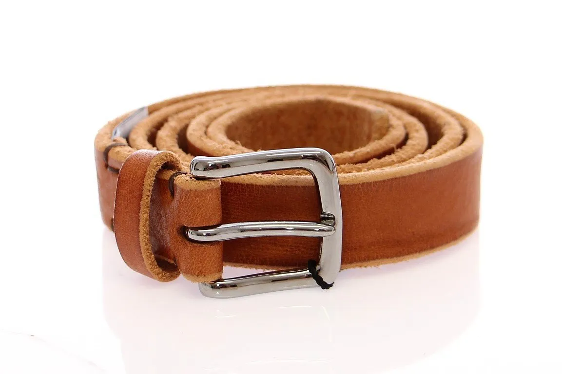 Brown Leather Logo Belt