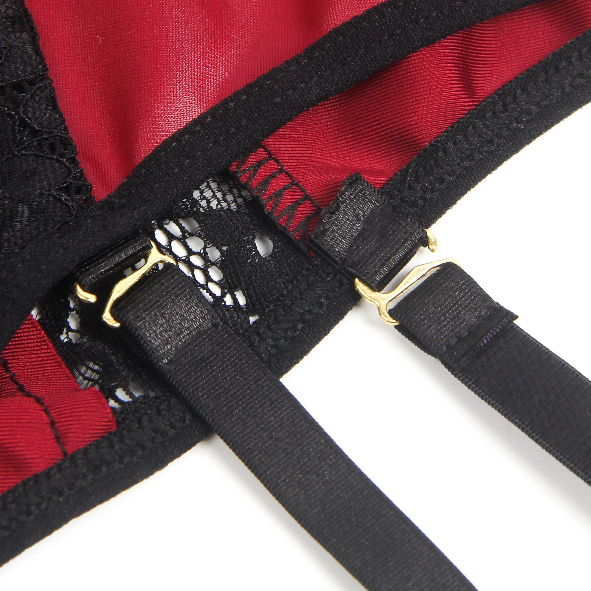 Burgundy Faux Leather Egypt Deep V Neck Halter Sexy Teddy