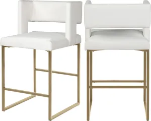Caleb White Faux Leather Counter Stool