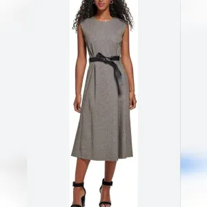 Calvin Klein A line Belt Midi Dress