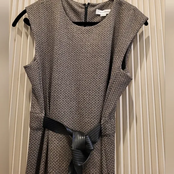 Calvin Klein A line Belt Midi Dress