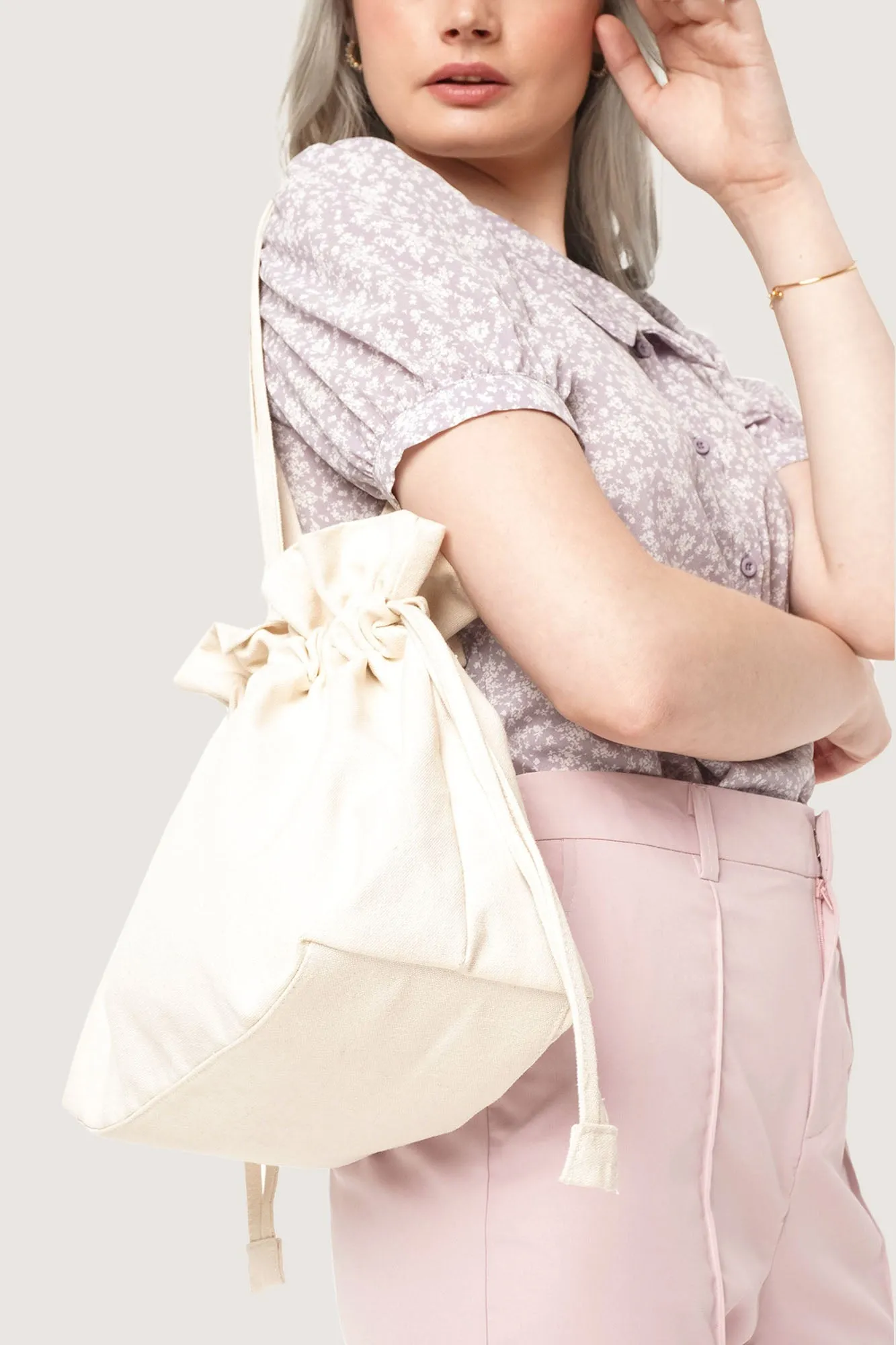 Canvas Bucket Tote Bag