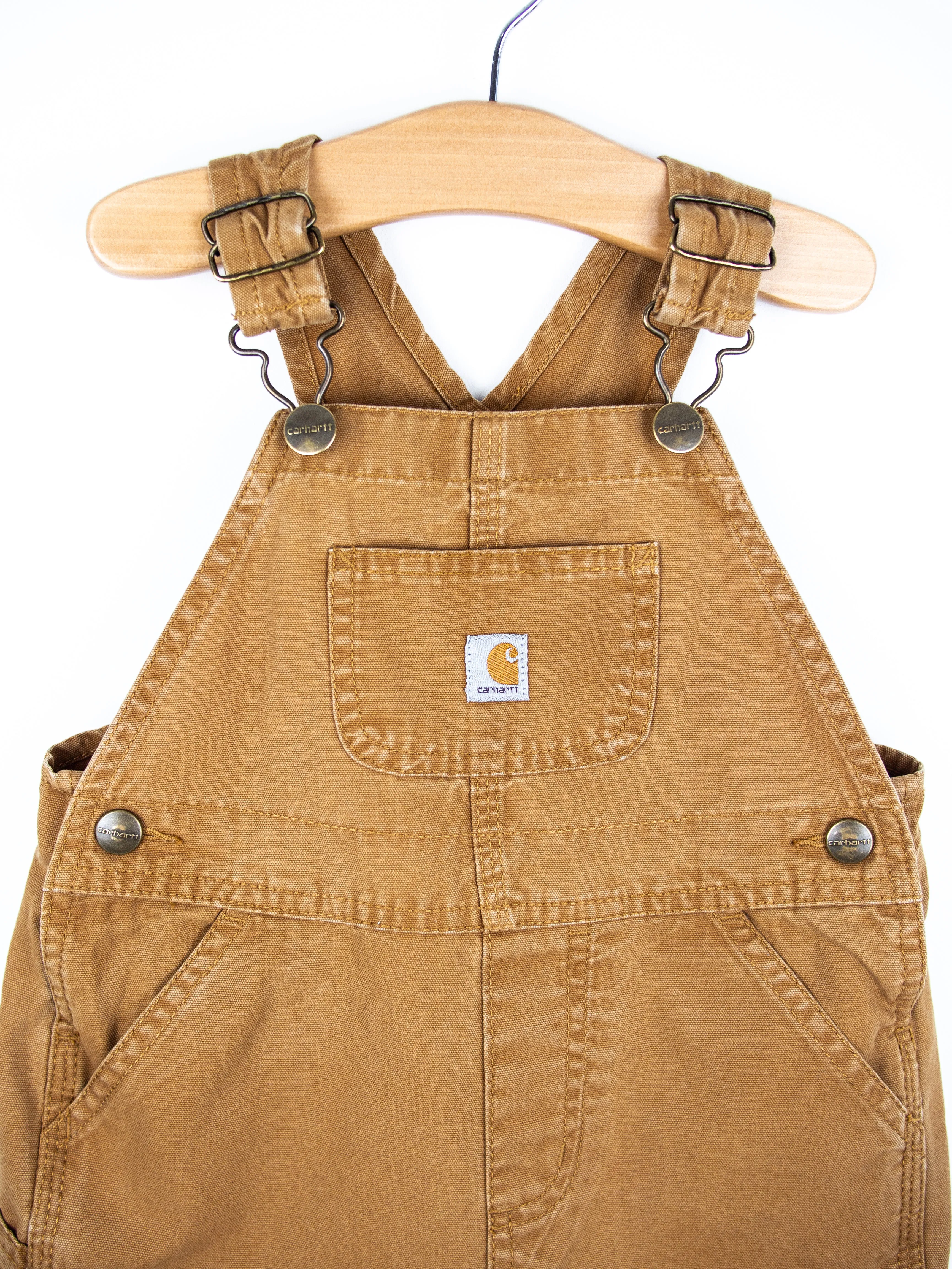 Carhartt Brown Dungaree Shorties - Age 24 months