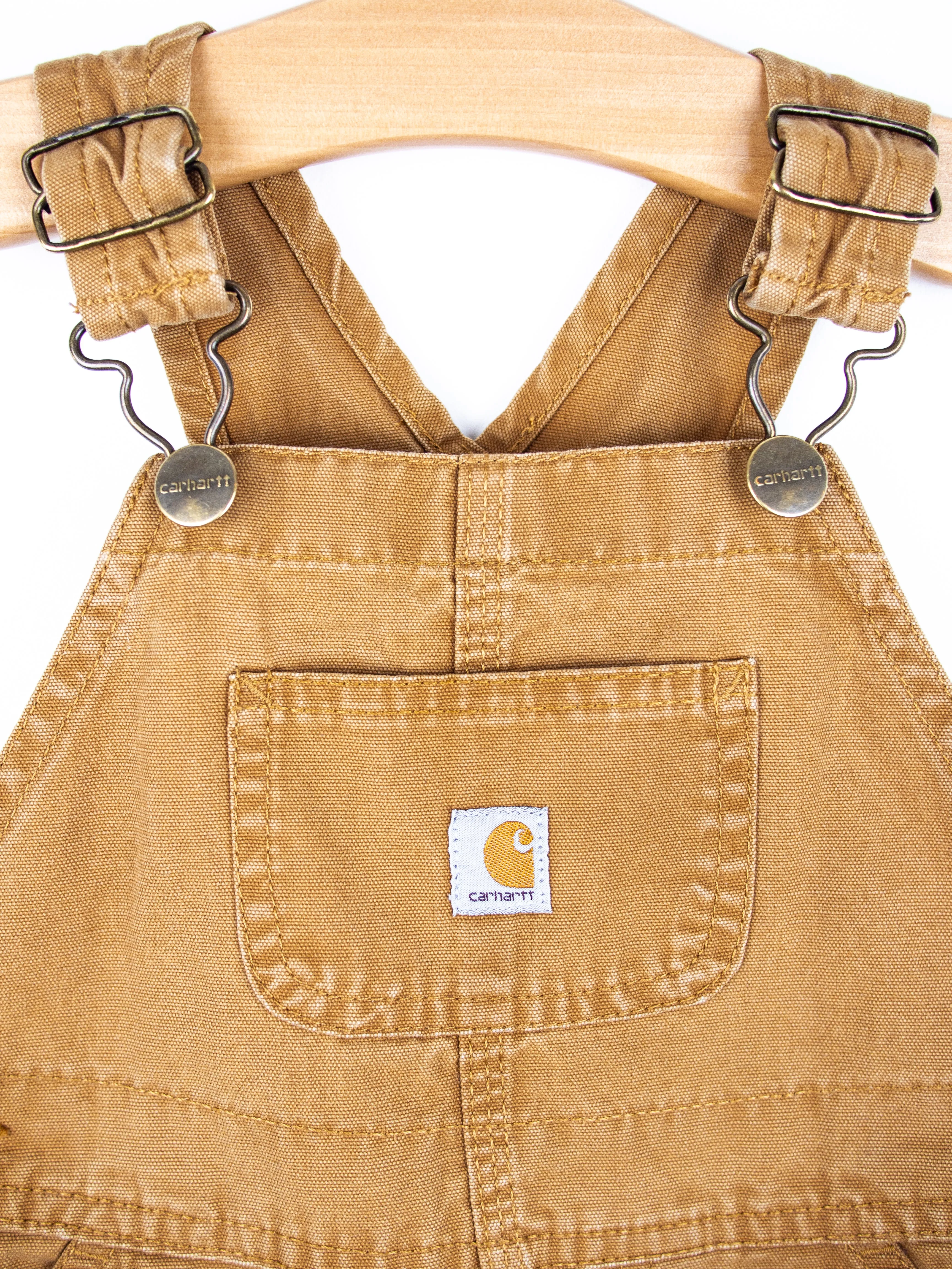 Carhartt Brown Dungaree Shorties - Age 24 months