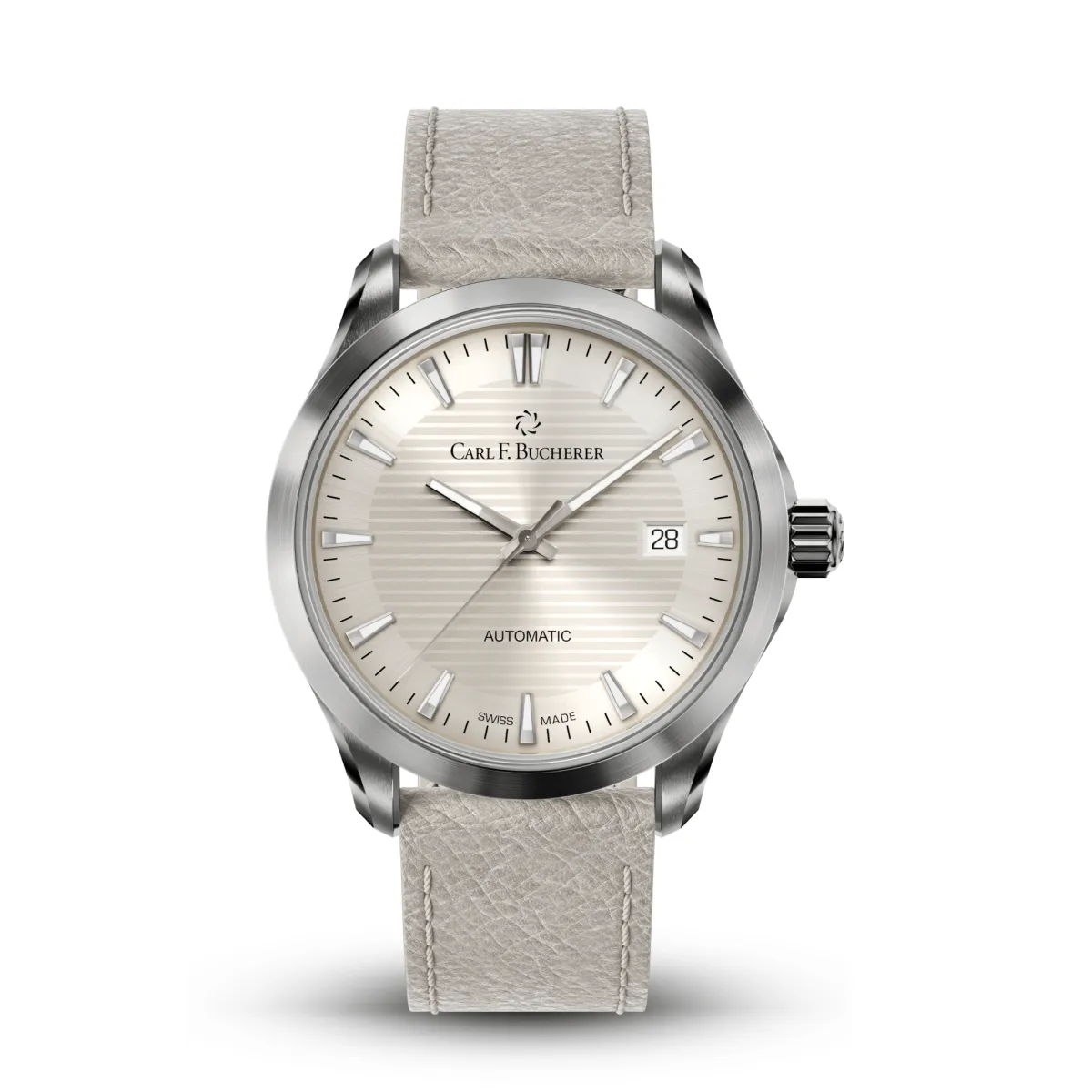 Carl F. Bucherer MANERO URBAN 38MM Beige Dial and White Strap - 00.10929.08.93.02