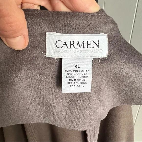 Carmen Marc Valvo faux leader open cardigan size XL