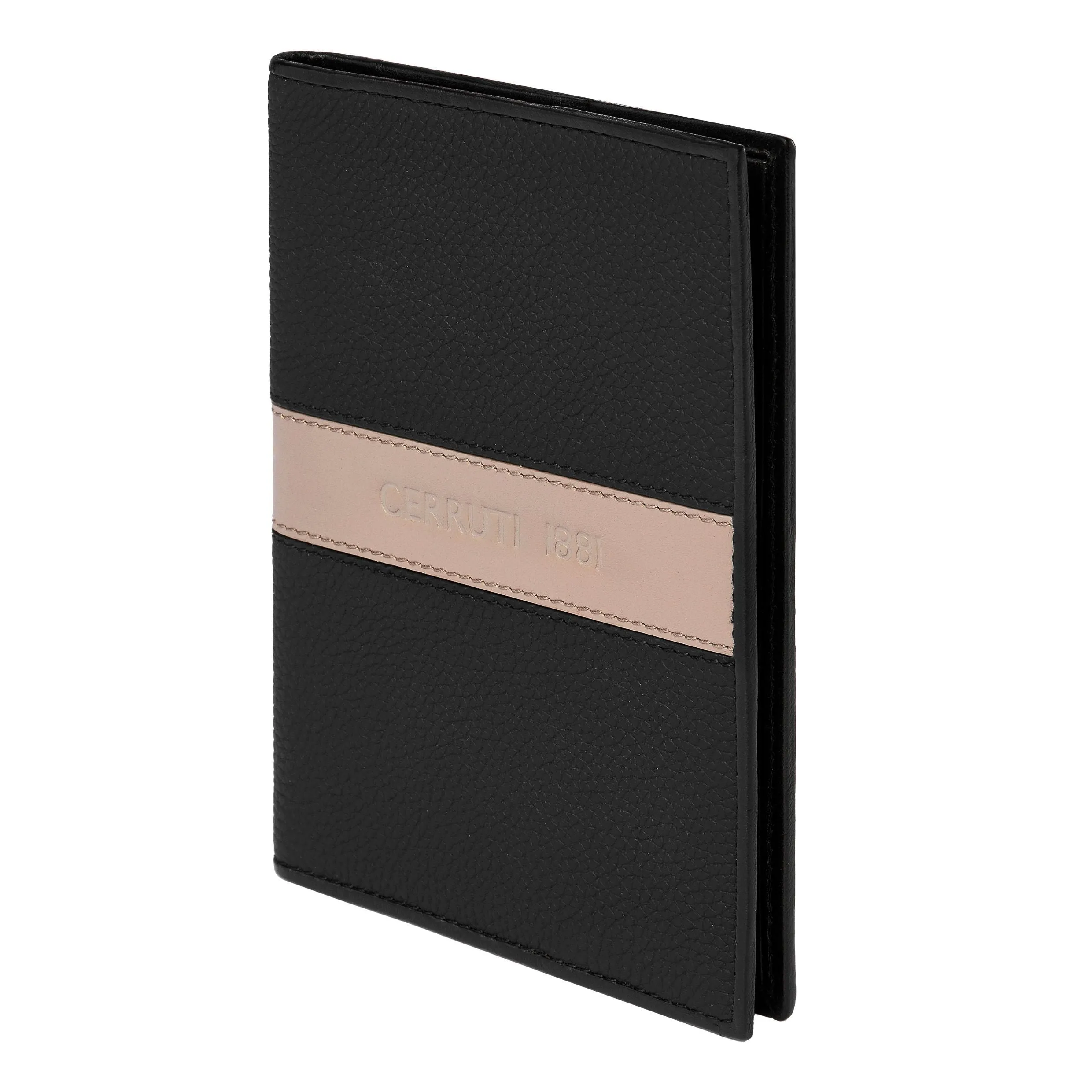 CERRUTI 1881 NLP406X - Passport holder Delano Taupe & Black