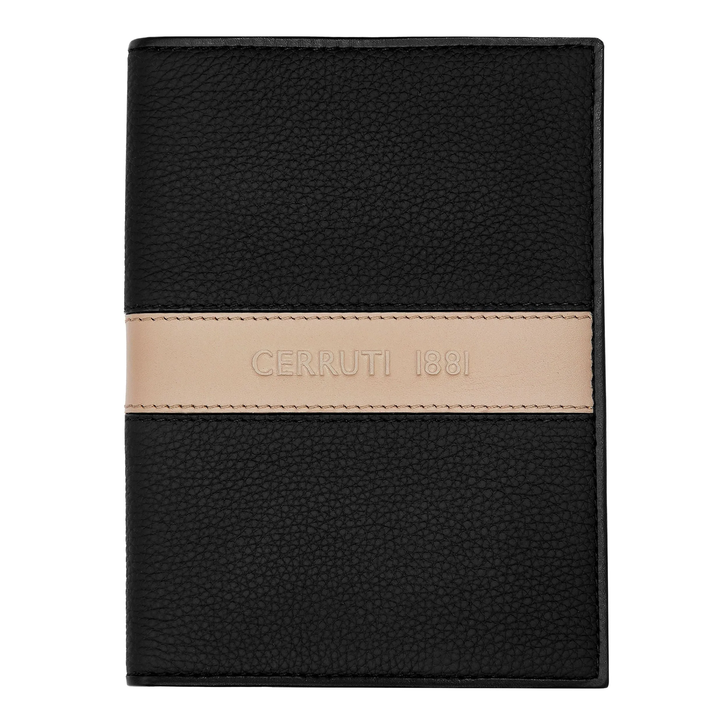 CERRUTI 1881 NLP406X - Passport holder Delano Taupe & Black