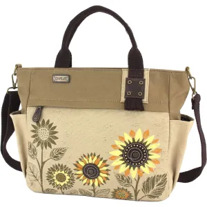 Chala Sunflower Canvas Print Pocket Tote Sand
