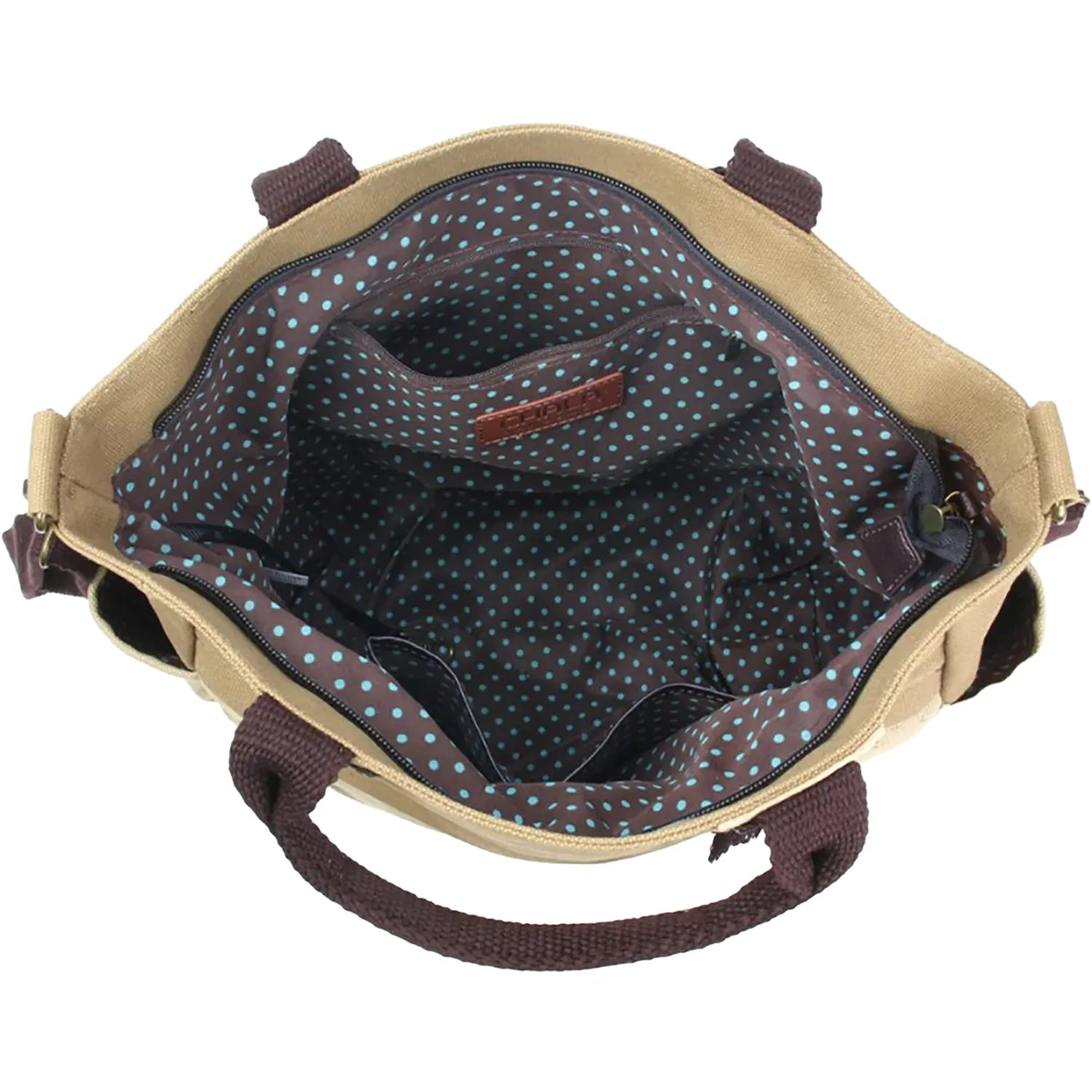 Chala Sunflower Canvas Print Pocket Tote Sand
