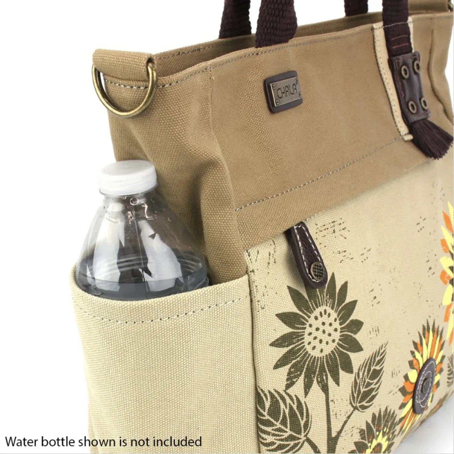 Chala Sunflower Canvas Print Pocket Tote Sand