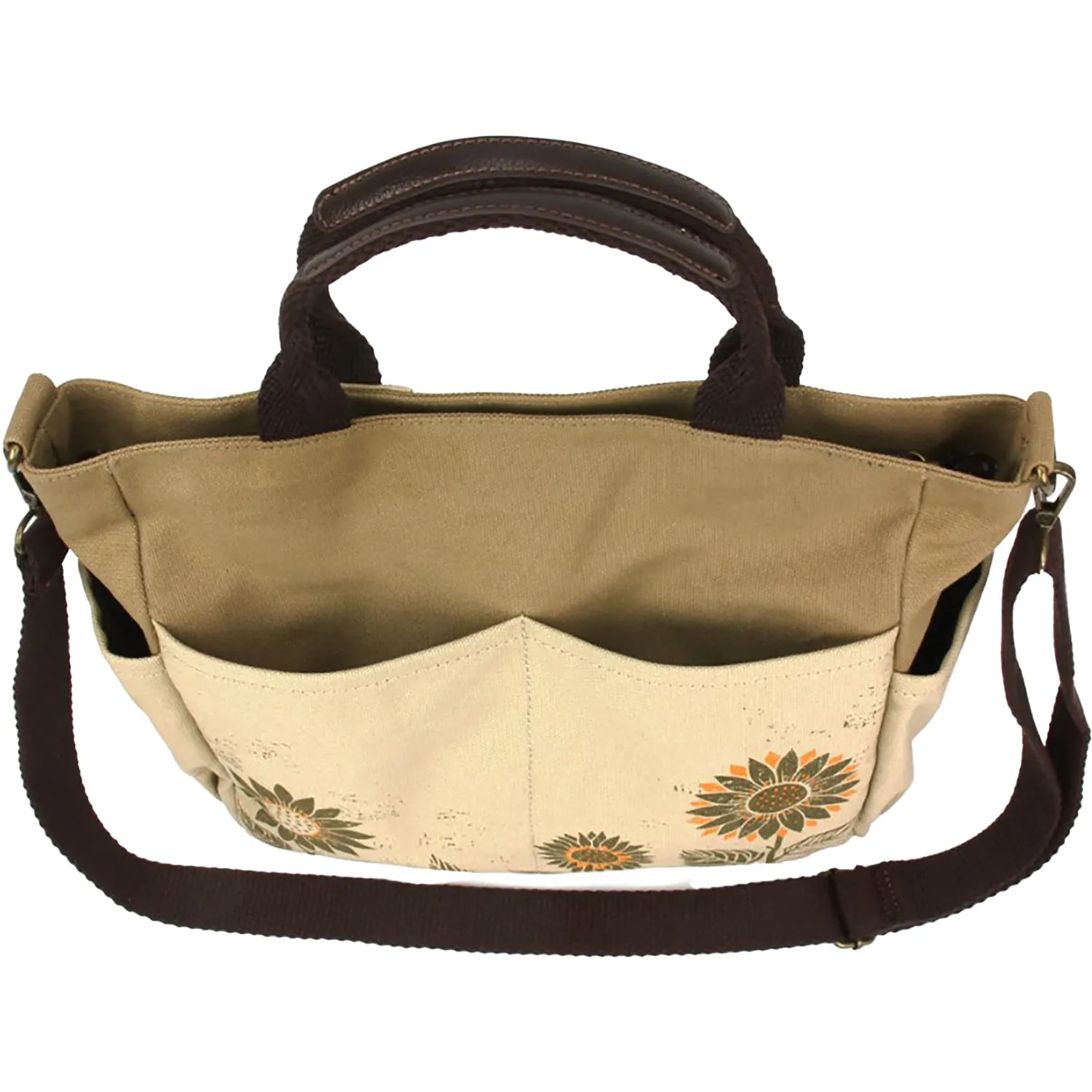 Chala Sunflower Canvas Print Pocket Tote Sand