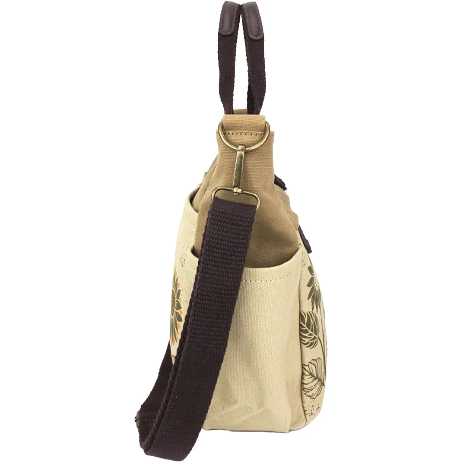 Chala Sunflower Canvas Print Pocket Tote Sand