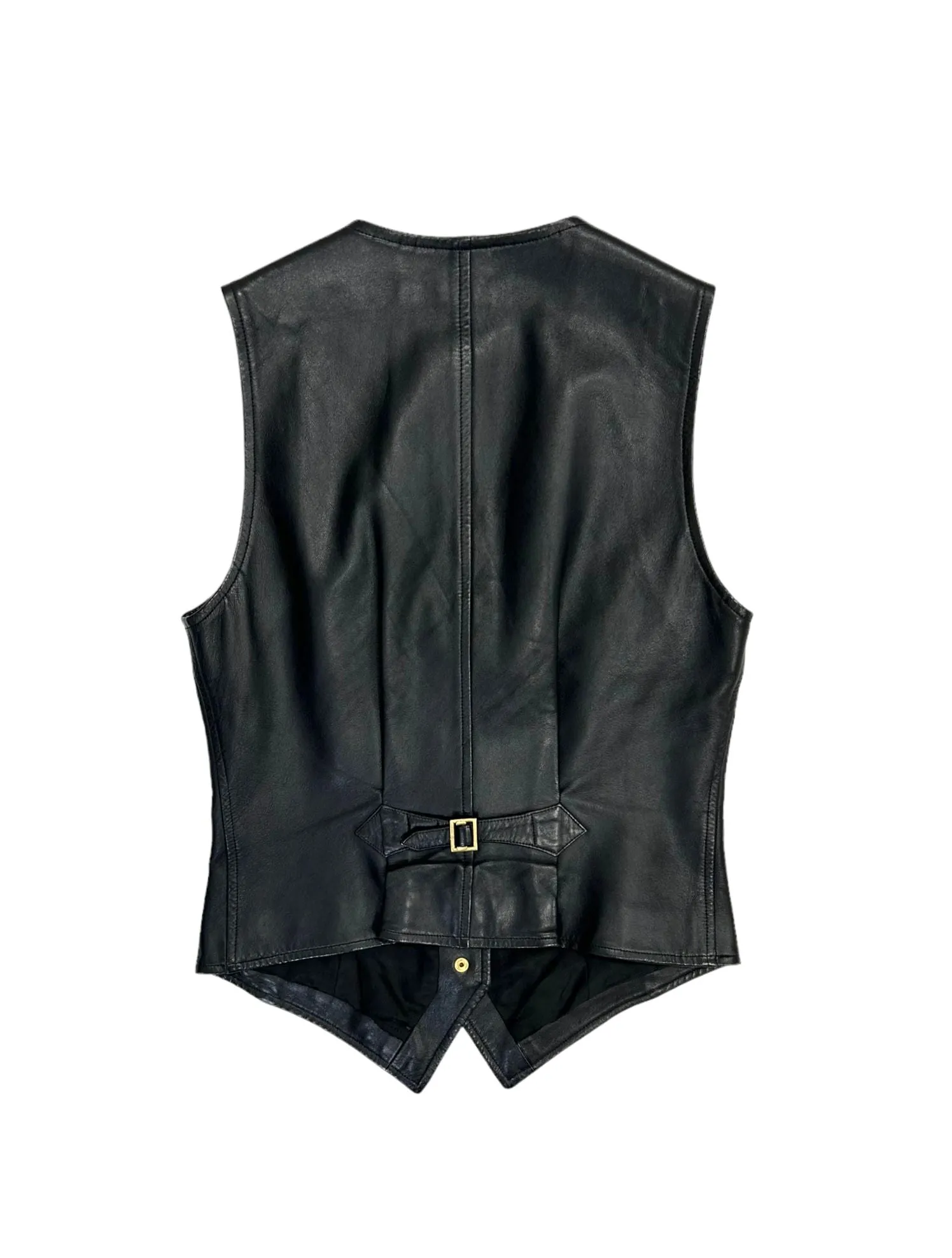 Chanel Black Leather Logo Vest