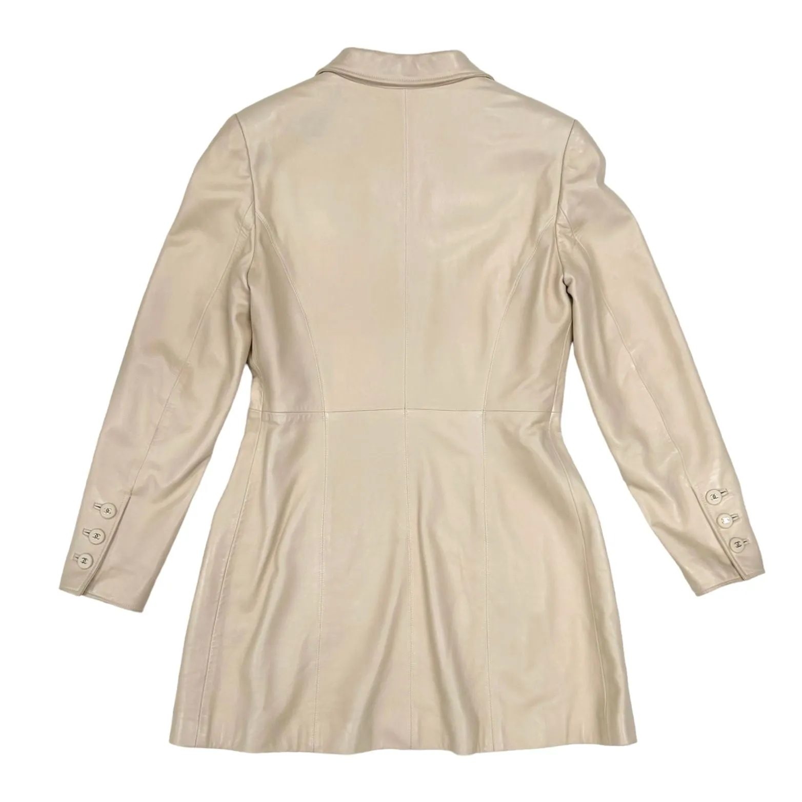 Chanel Nude Logo Leather Logo Jacket