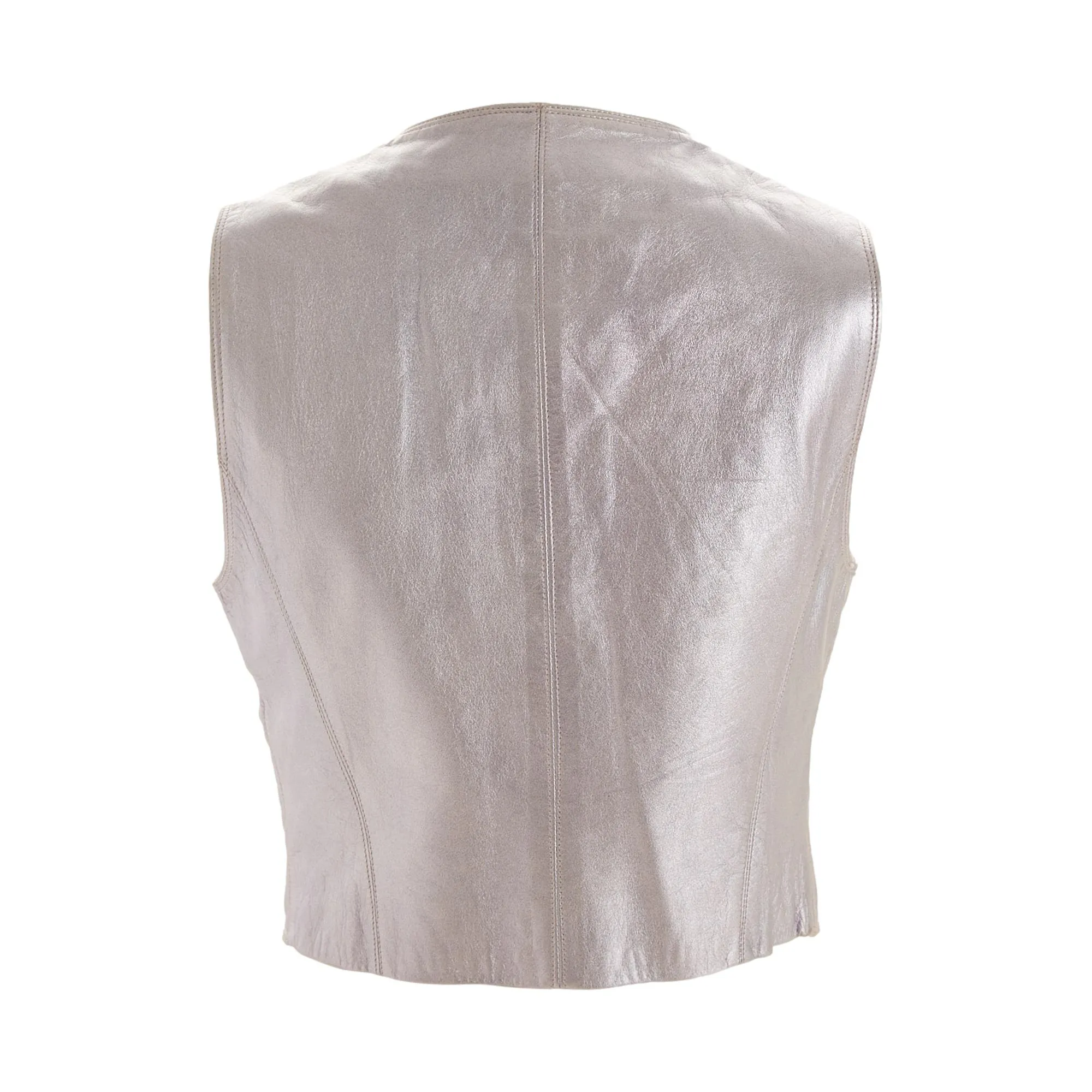 Chanel Purple Logo Leather Vest